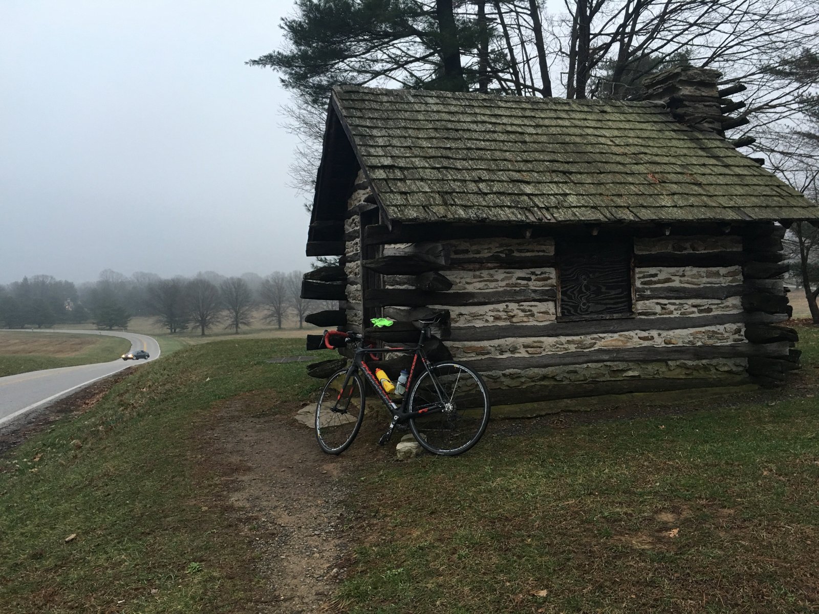 Ride 4, 29th Dec. Soldiers hut at Valley Forge National Historical Park. (The 1777 winter camp for George Washington's Continental Army)