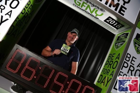 At the time predictor photo booth at the Gran Fondo New York bike expo. (May 14, 2016)