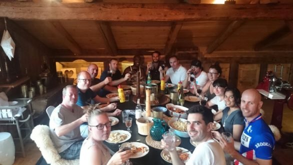 The last supper getting at much pasta on board as poss. Not many smiles....pre race nerves perhaps?