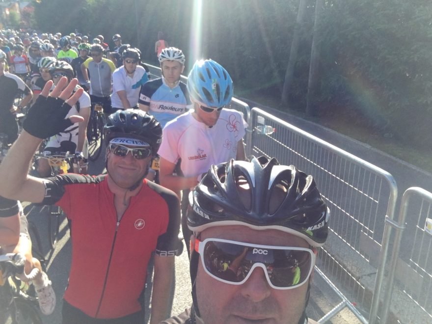 In our starting pen, minutes before the start.